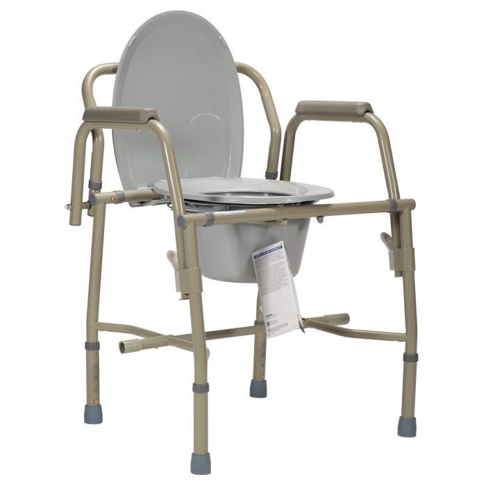 Dynarex Drop-Arm Folding Commode case of 1