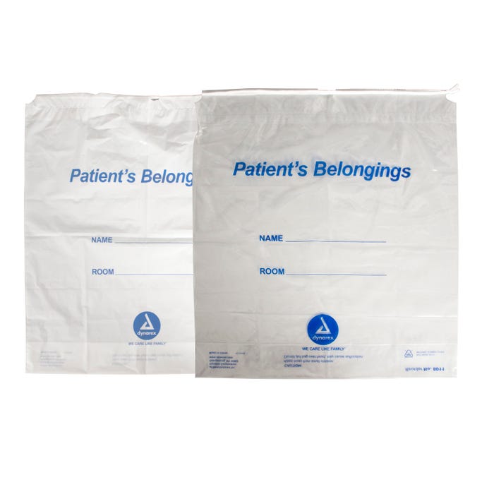 Dynarex Patient Belonging Bags size 20'' * 20'' case of 250