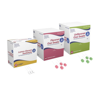 Dynarex Oral Swabsticks type lemon flavoured pack of 3 Swabsticks case of 10 Quantity per box: 25